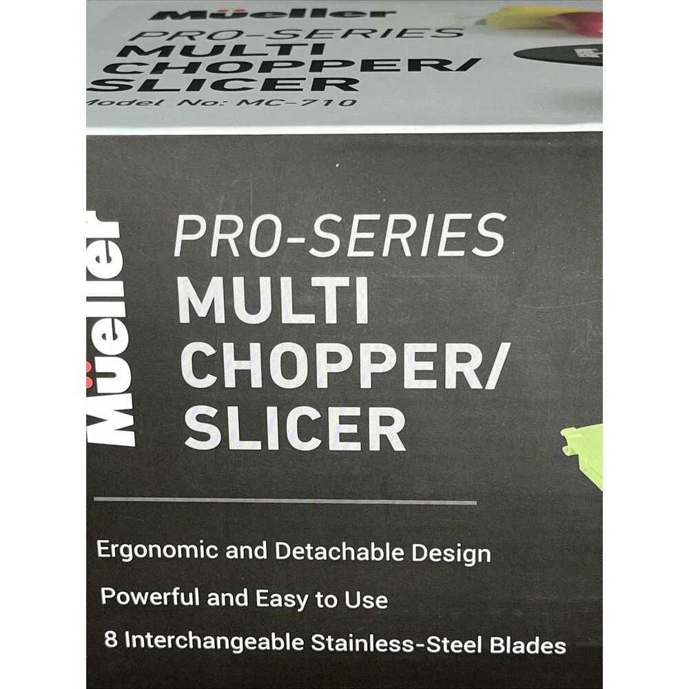 Mueller Pro-Series Multi Chopper/Slicer 8 Interchangeable Stainless Steel Blades